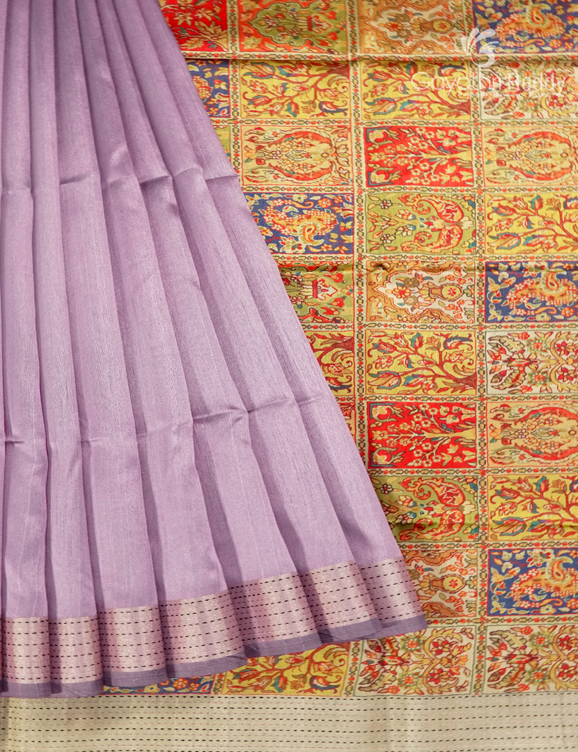 Semi Tussar Saree in  Lilac