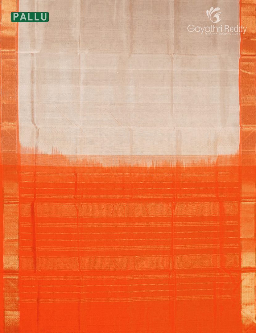 Pure Arani Sico Saree in Cream and Orange