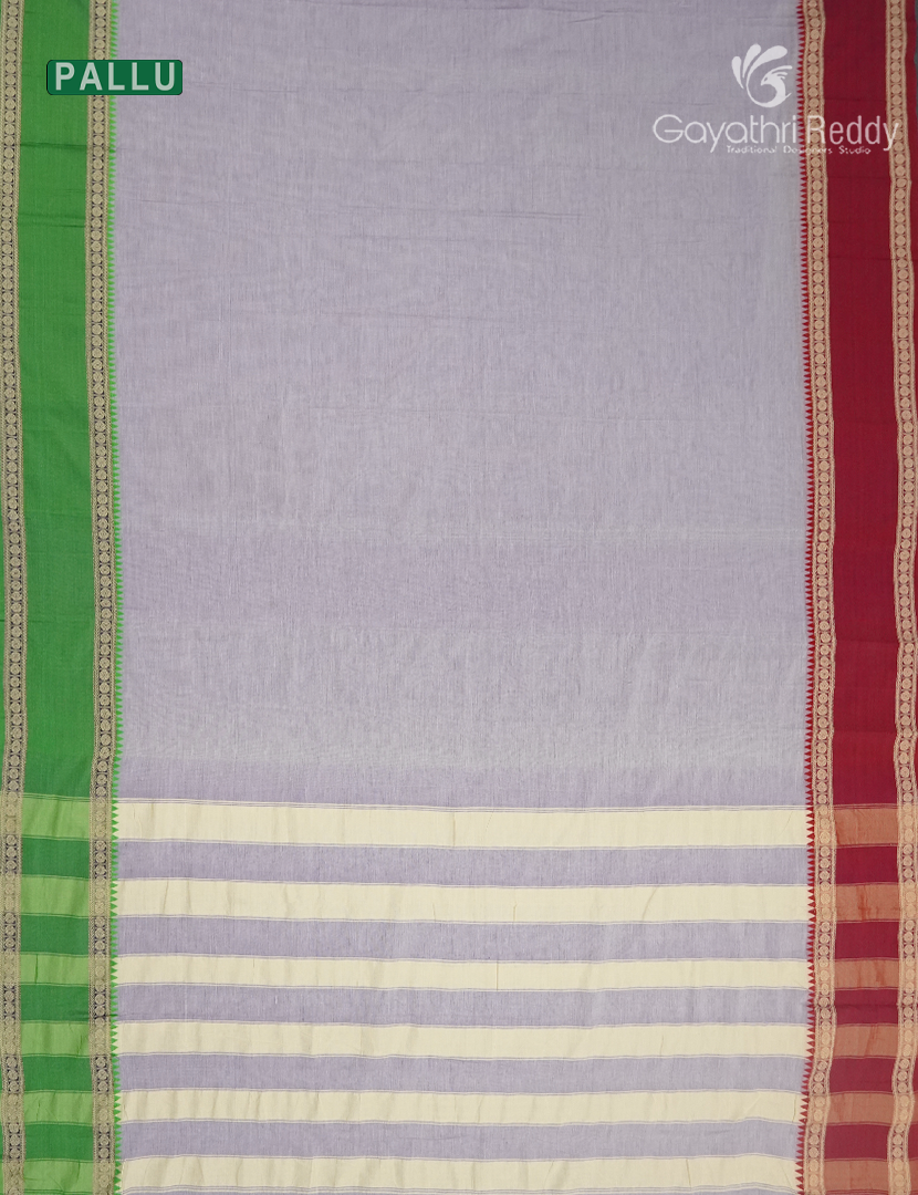 Pure Narayanpet Cotton Saree in Silver Grey