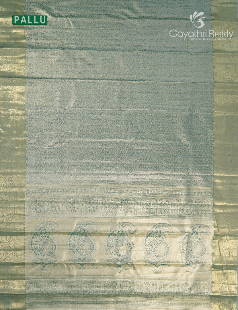 Semi Kanchipuram Silk Saree in Sea Grey