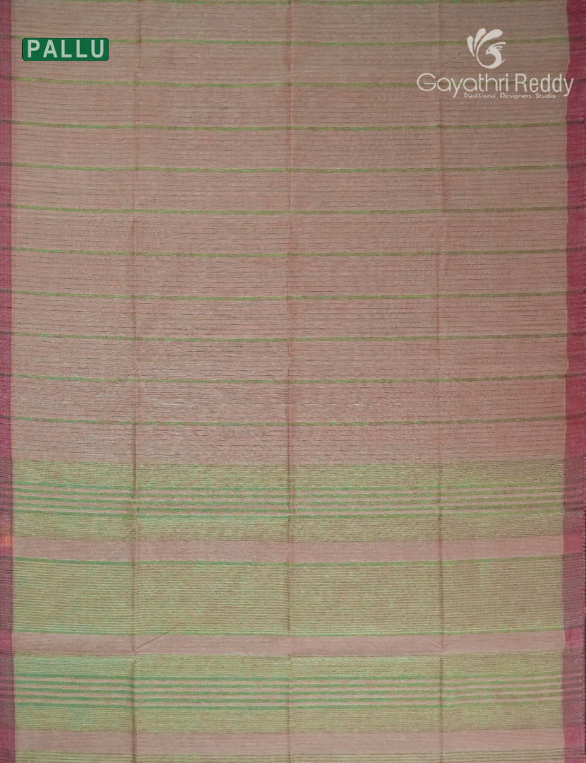 Pure Handloom Cotton Saree in Baby Pink