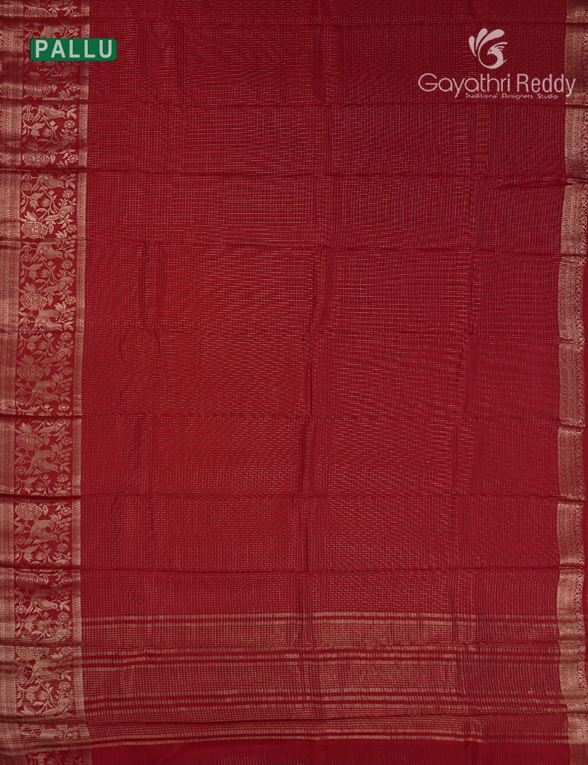 Semi Mysore Crepe Saree in Bridal Red