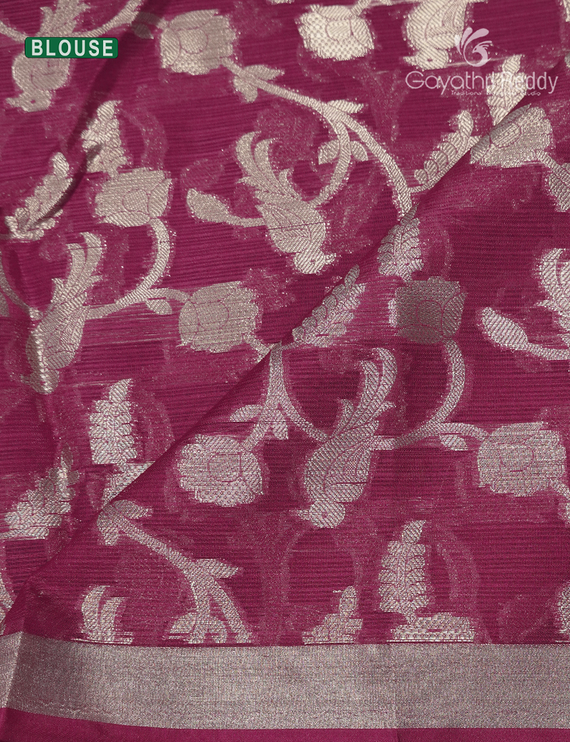 Banaras Kota Lehanga Set in Mustard and Deep Pink