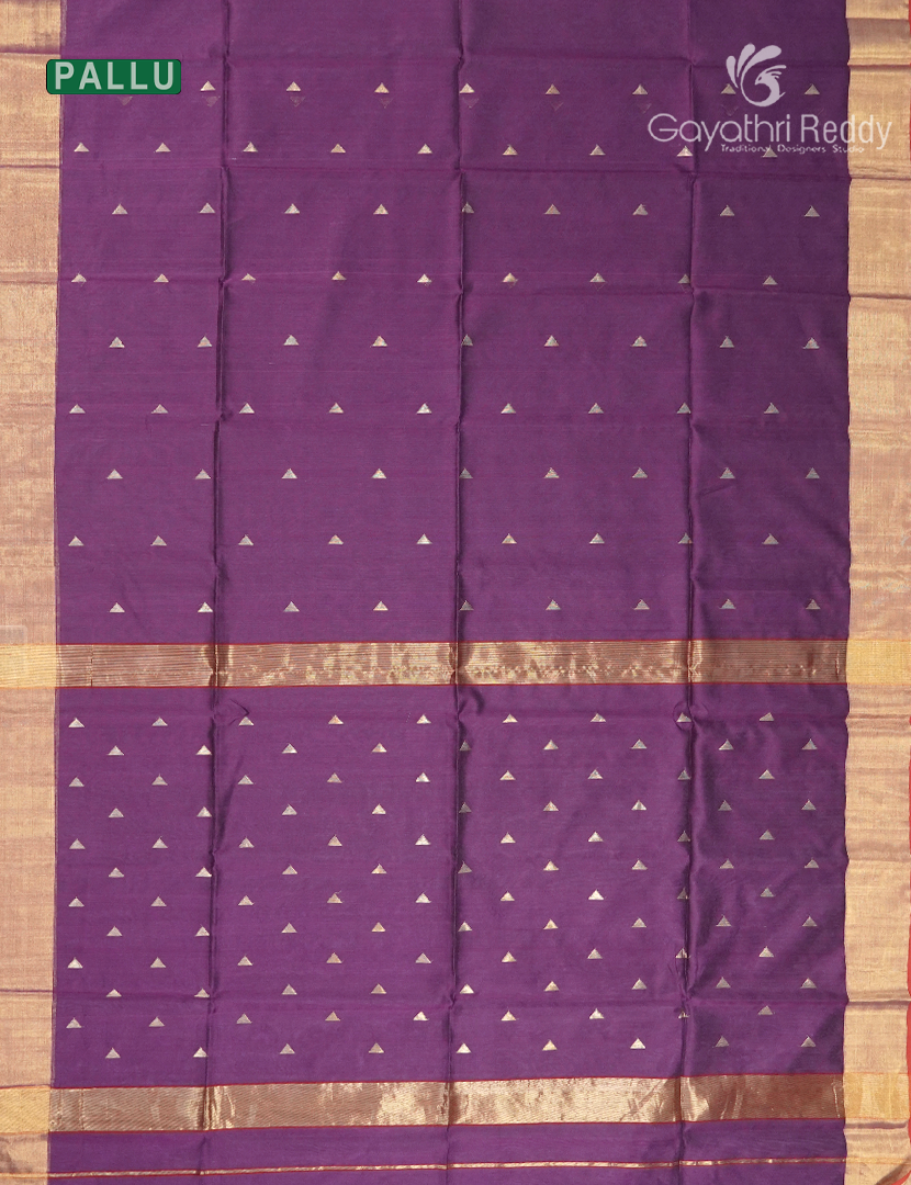 Pure Chanderi Sico Saree in Wine