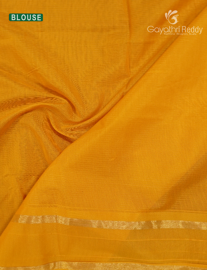Kanchipuram Sico Saree in Mustard and Yellow