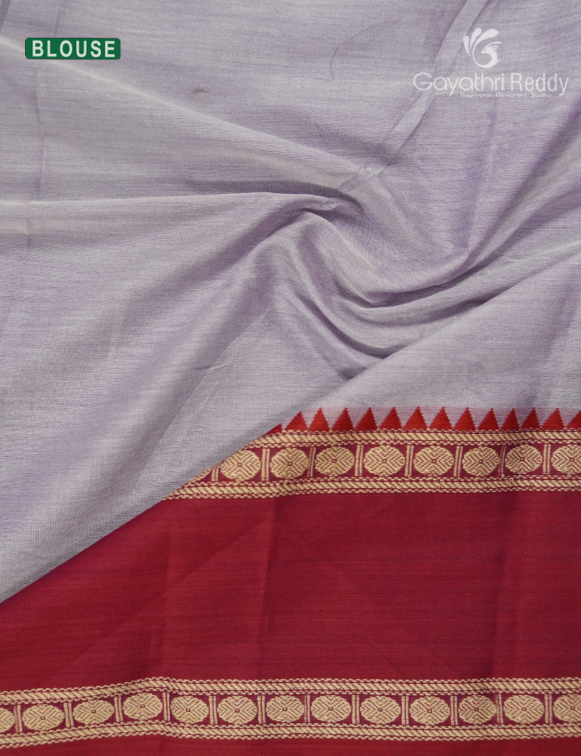 Pure Narayanpet Cotton Saree in Silver Grey