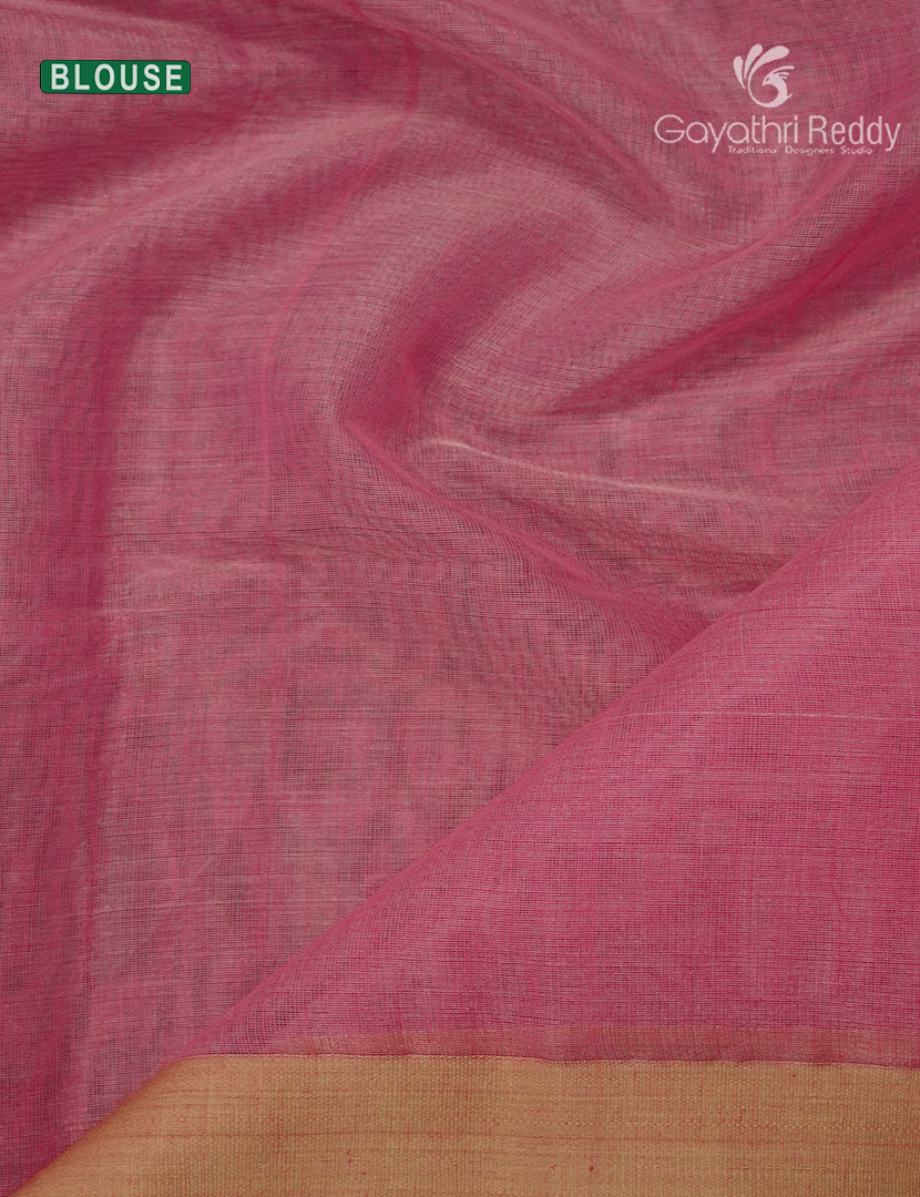 Pure Jamdani Kora Saree in Pastel Peach
