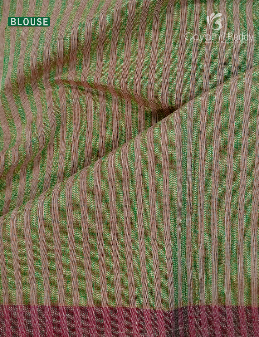 Pure Handloom Cotton Saree in Baby Pink