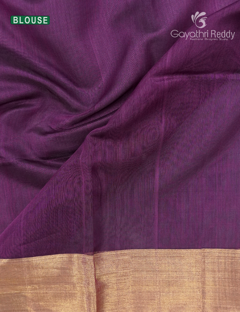 Pure Chanderi Sico Saree in Wine