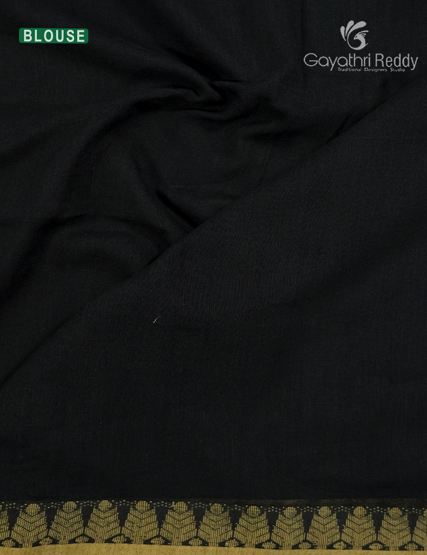 Jamdani Cotton Saree in Black