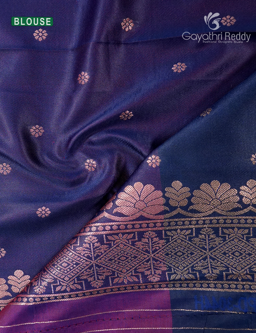 Semi Kanchipuram Art Silk Saree in Purple
