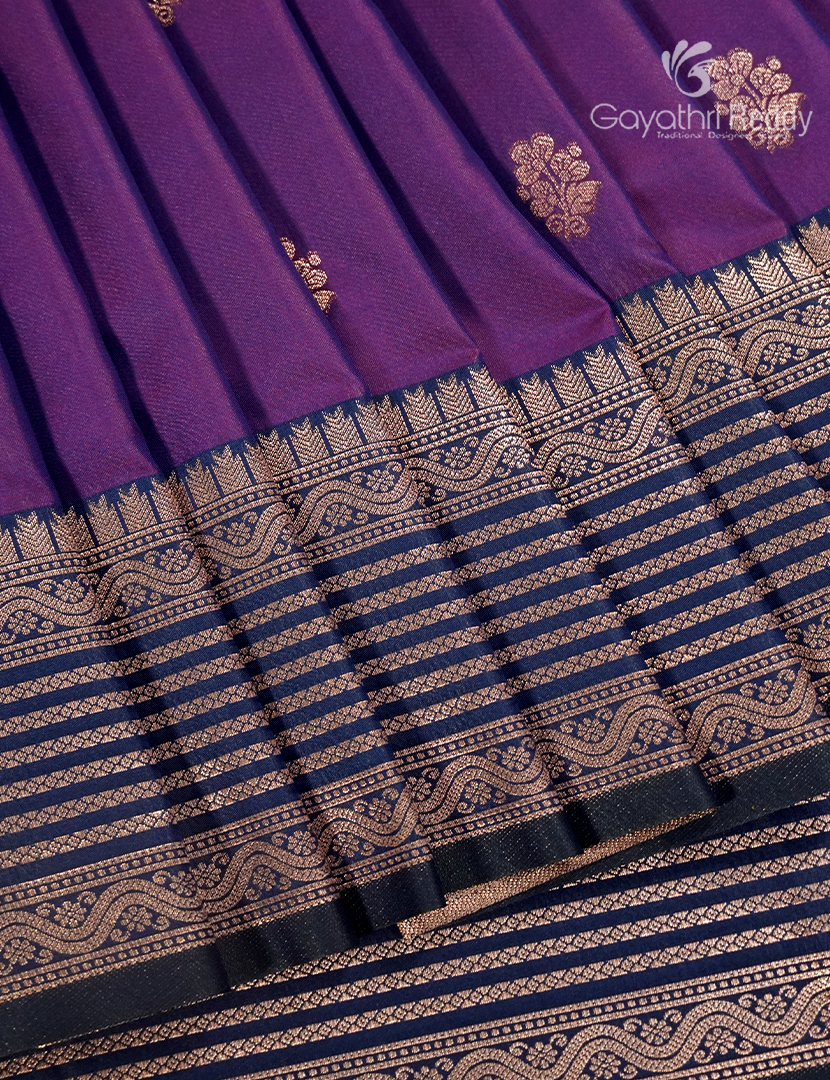 Semi Kanchipuram Art Silk Saree in Purple