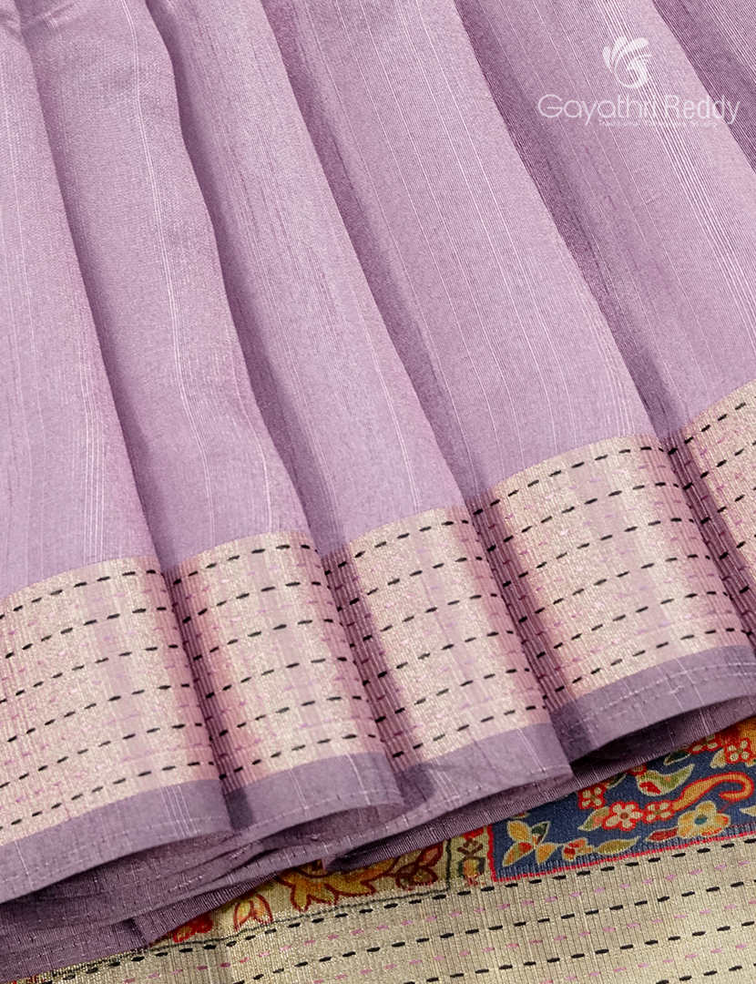 Semi Tussar Saree in  Lilac