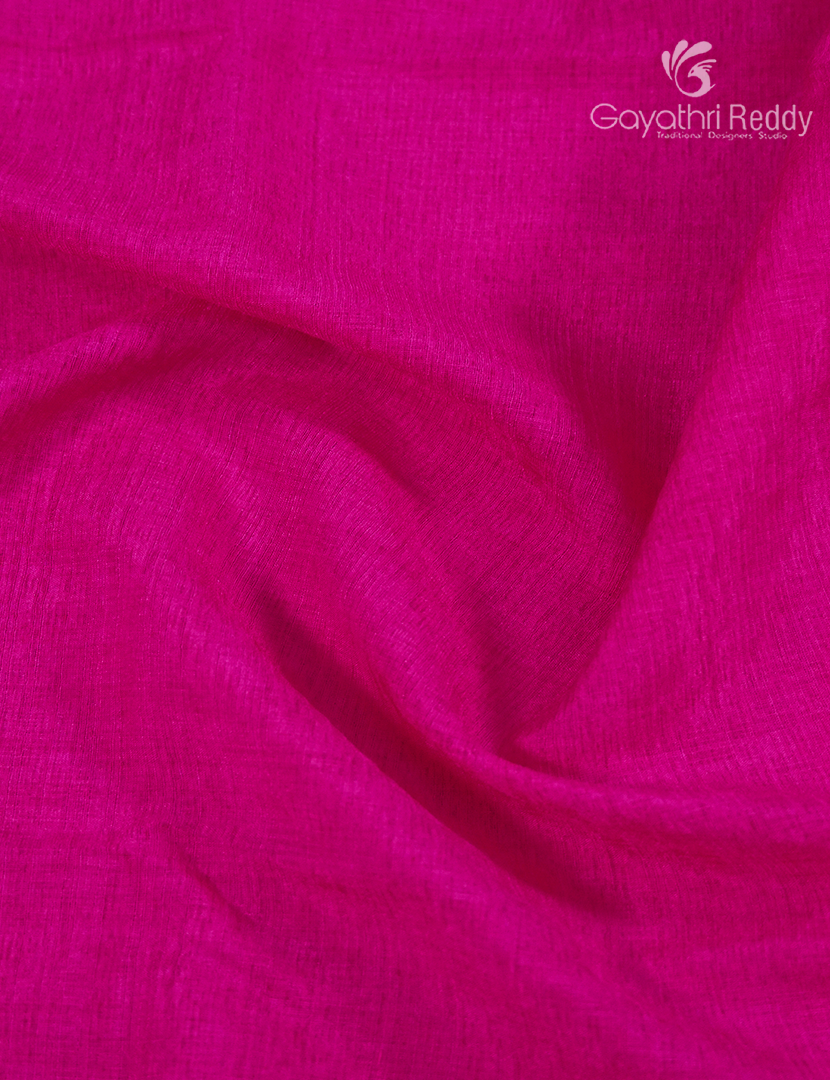 Semi Tussar Saree in Rani Pink