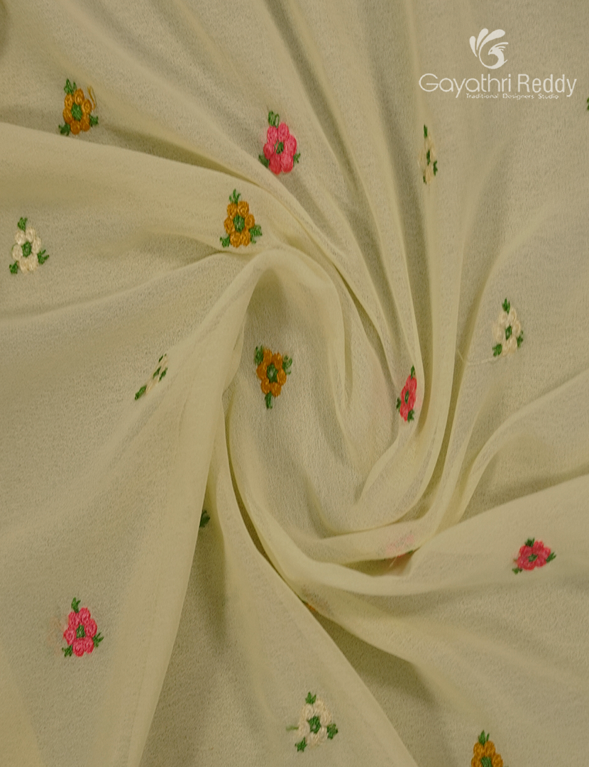 Chiffon Fancy Saree in Cream