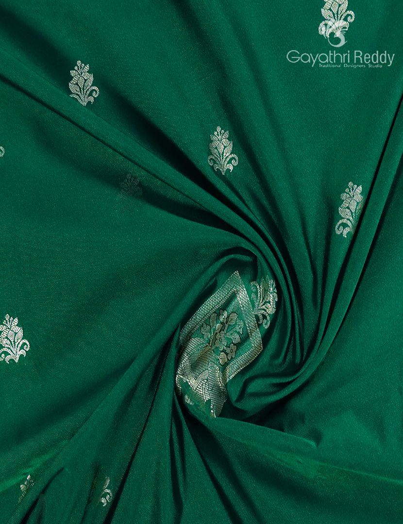 Soft Silk Saree in Deep Green and Deep Purple