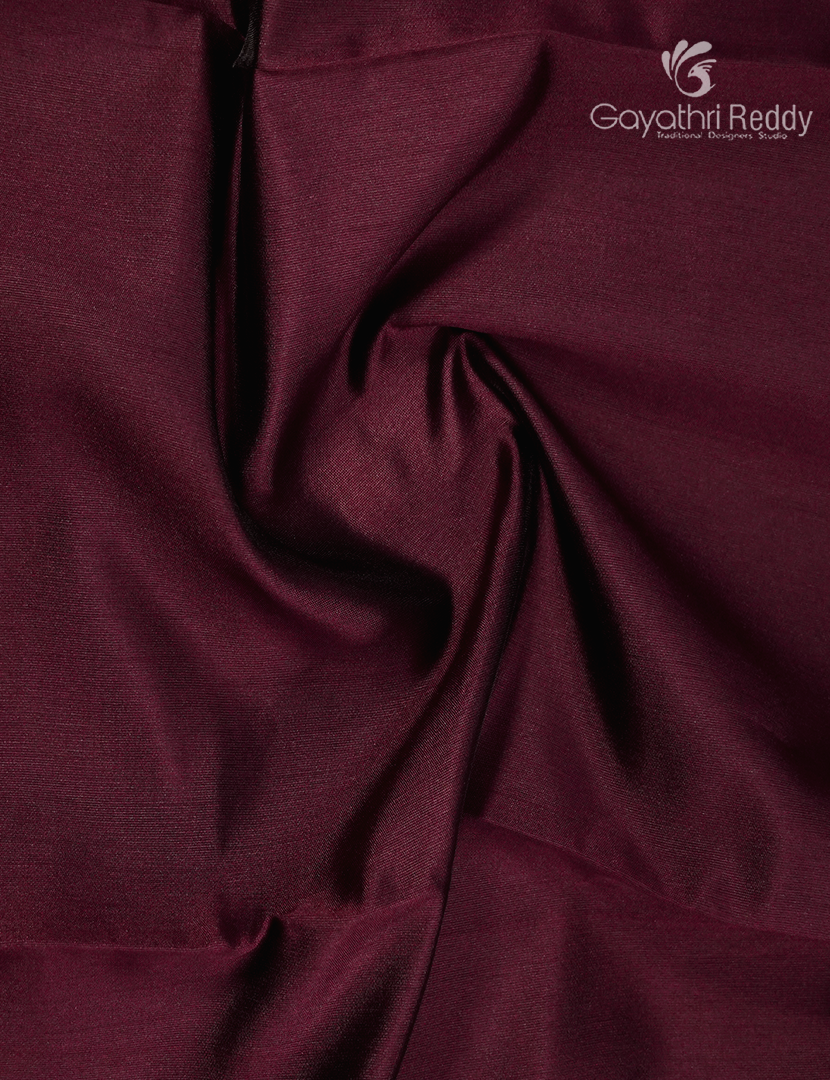 Semi Kanchipuram Art Silk Saree in Deep Maroon and Red