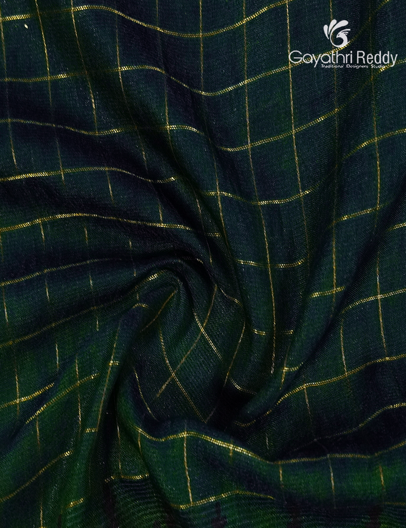 Mangalgiri Kalamkari Saree in Green
