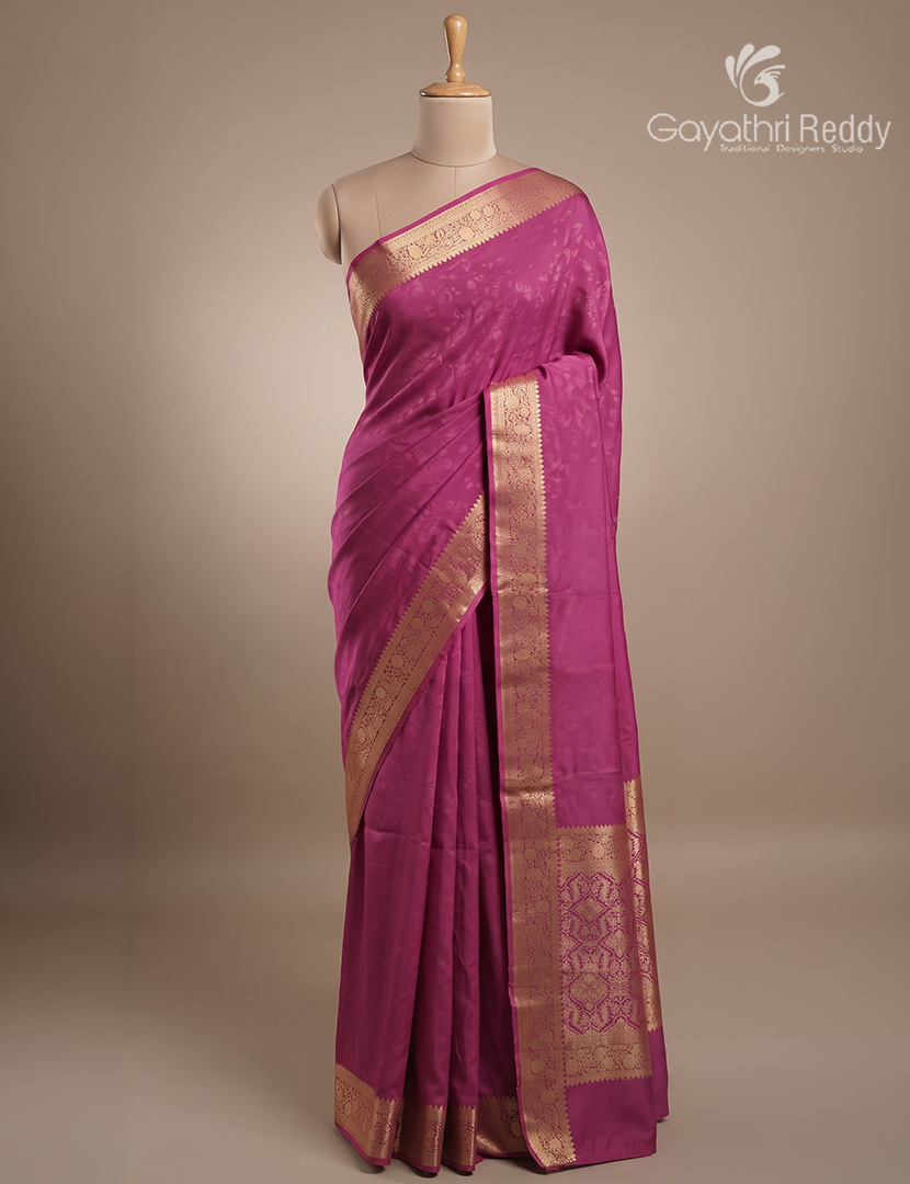 Semi Mysore Crepe Saree in Blush Pink