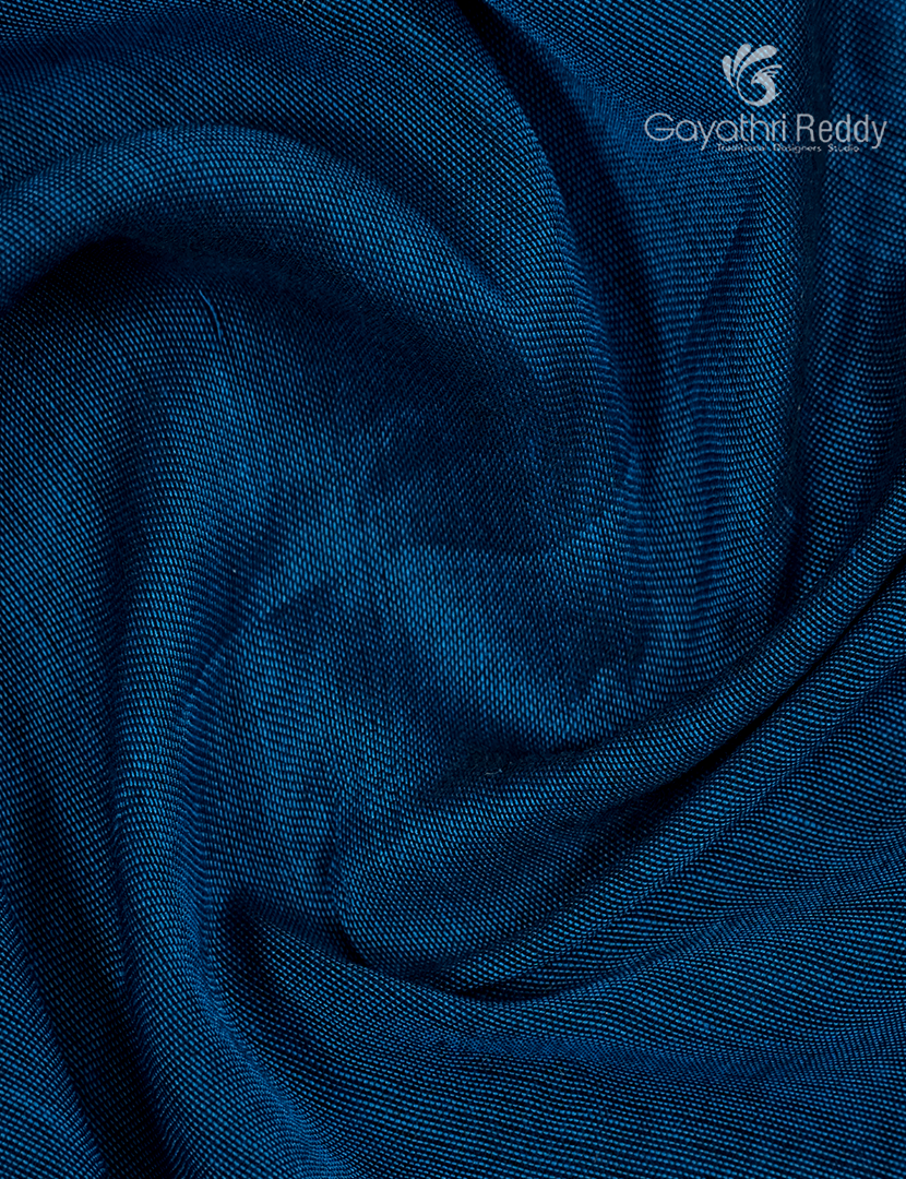 Pure Narayanpet Cotton Saree in Deep Peacock Blue