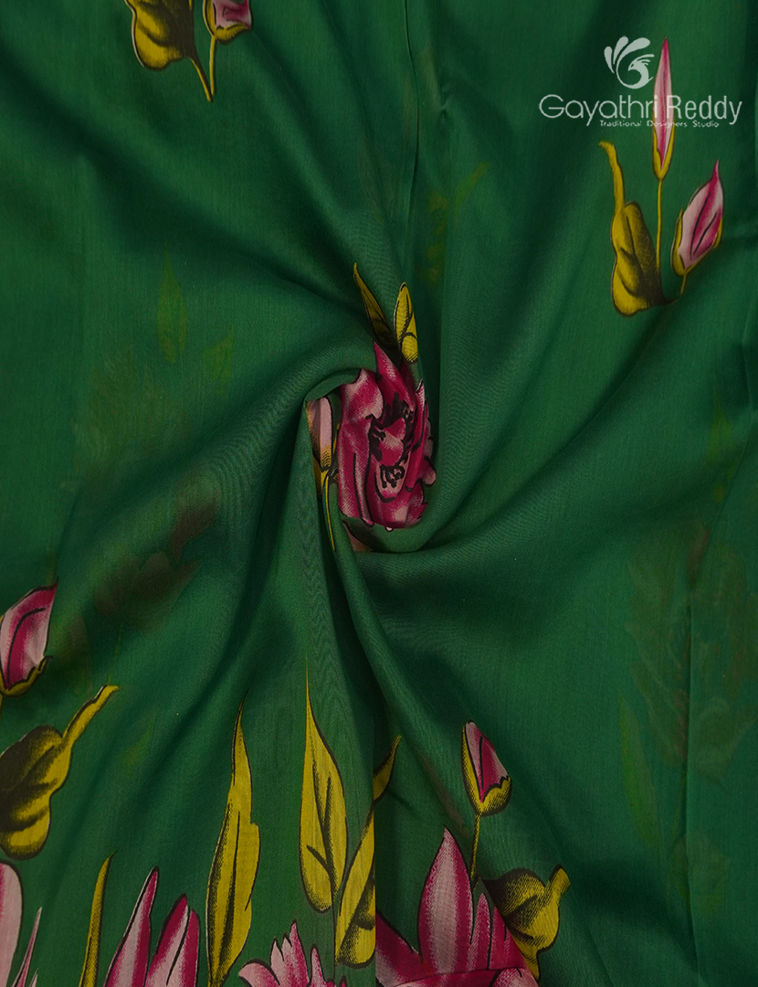 Pure Maheshwari Silk Saree in Green