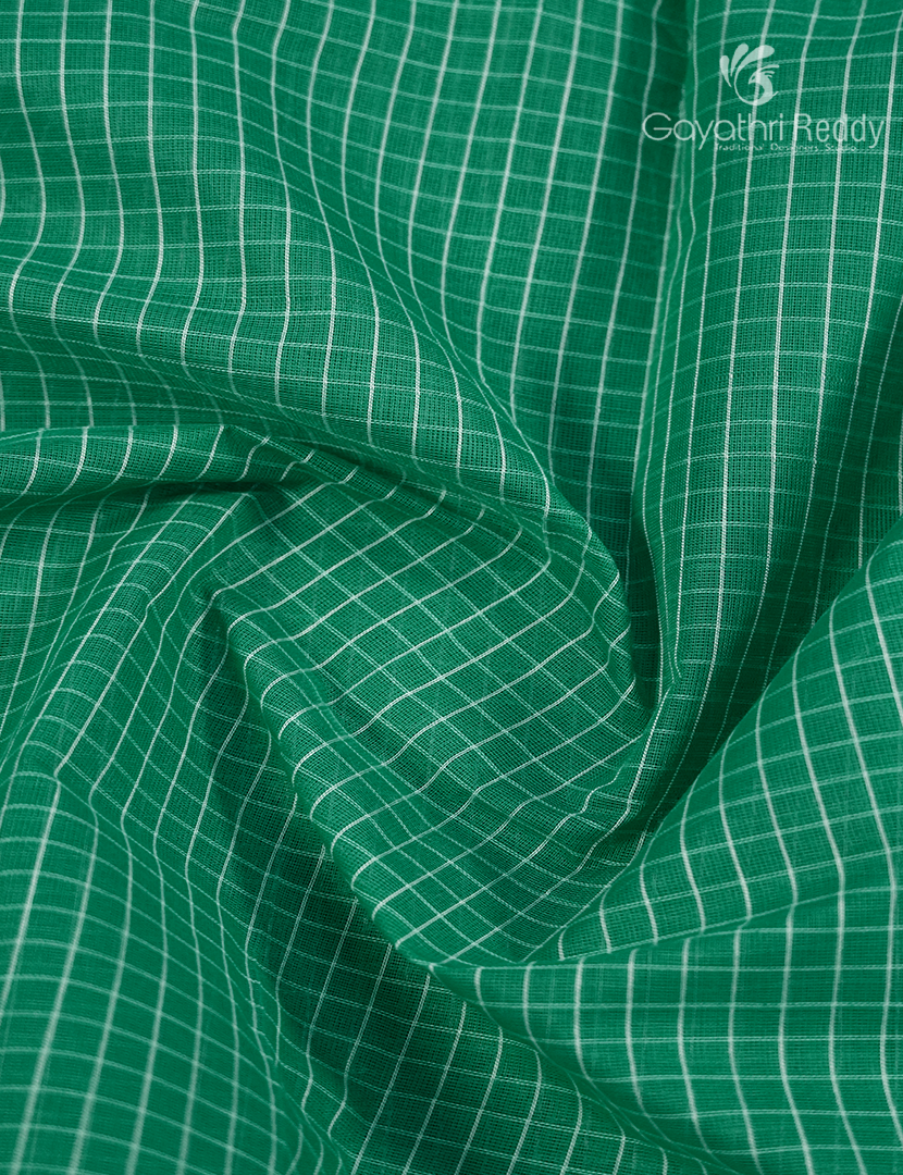 Pure Gadwal Cotton Saree in Sea Foam Green and Royal Blue