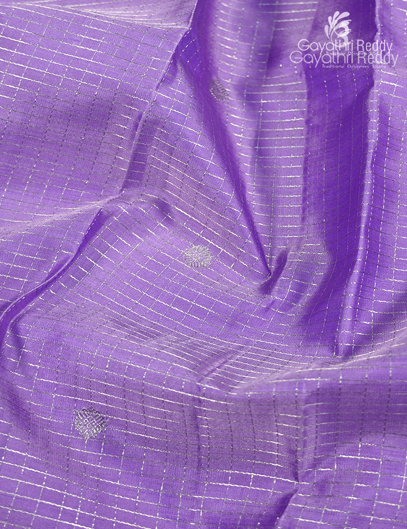 Pure Kanchi Vintage Saree in Lavender and Deep Peacock Blue