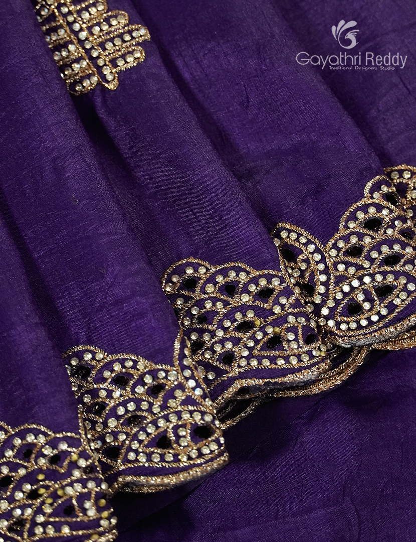 Semi Dupion Silk Saree  in Deep Purple