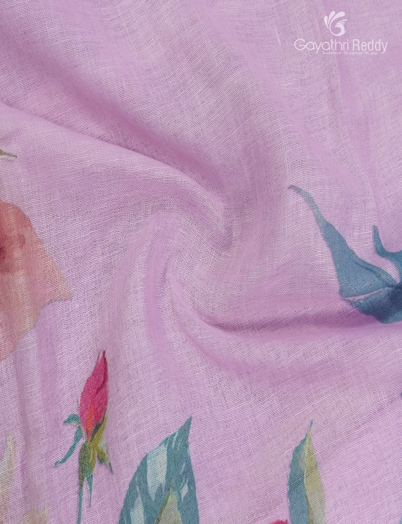 Pure Linen Saree in Baby Pink