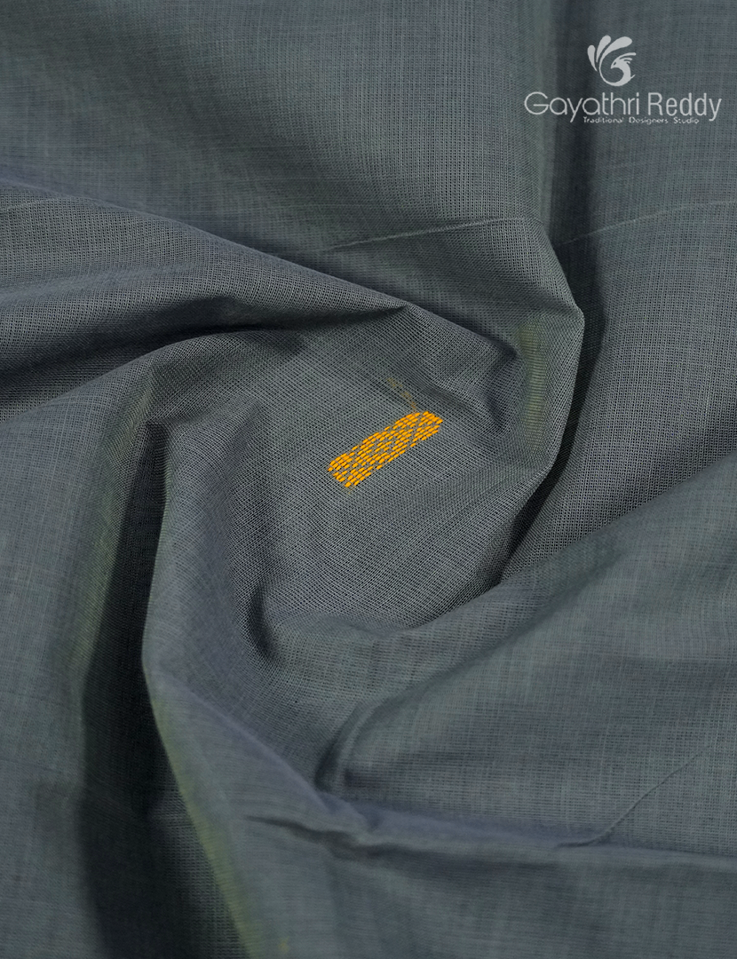 Pure Handloom Cotton Saree in Ash Grey