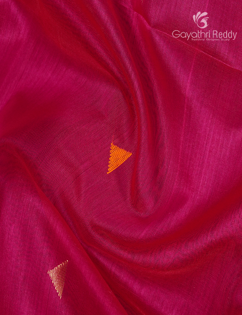 Pure Chanderi Sico Saree in Rani Pink