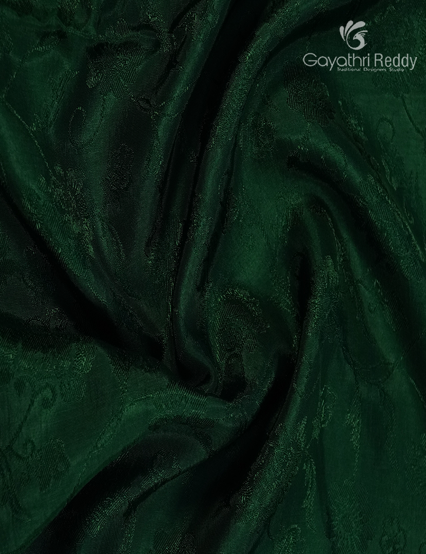 Semi Mysore Crepe Saree in Deep  Green