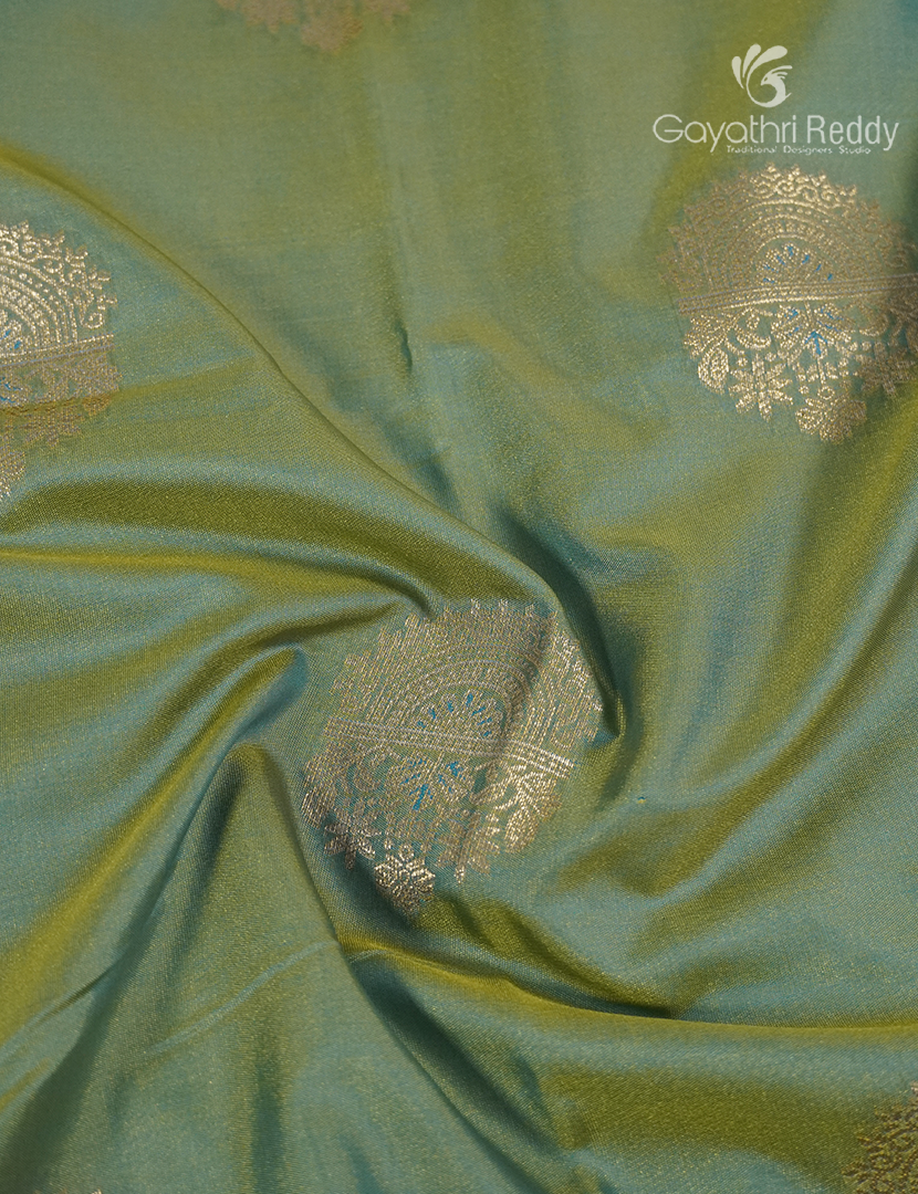 Semi Kanchipuram Art Silk Saree in Mint Green