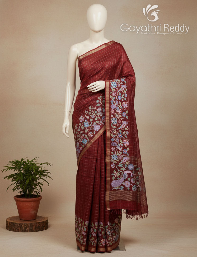 KHADI SILK WORK SAREE-KSW70