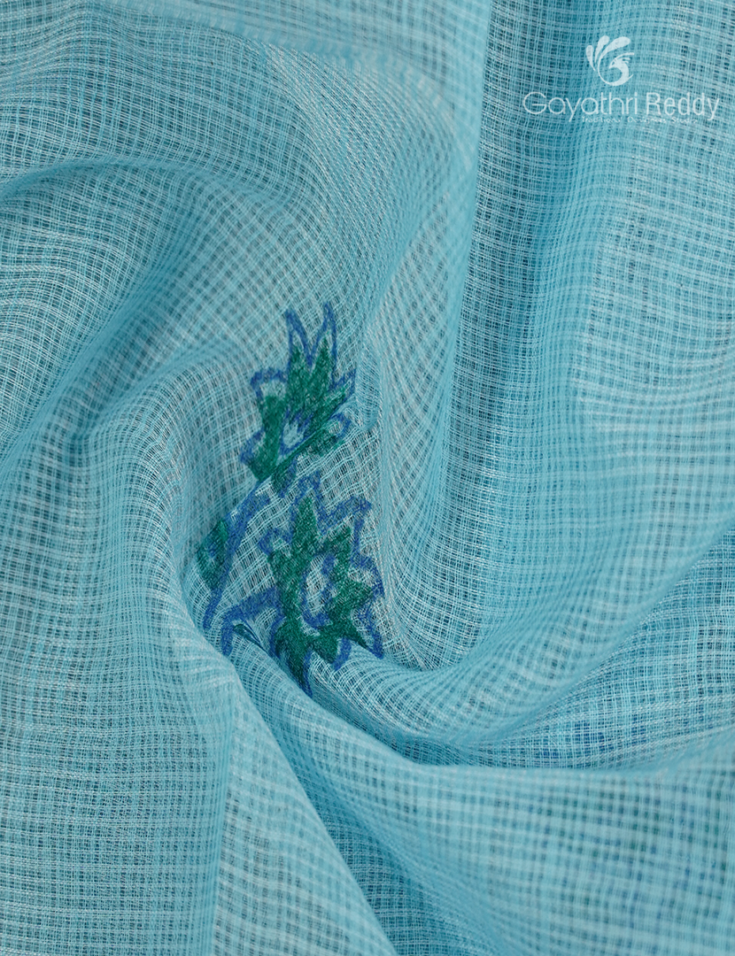 Kota Printed Saree in Sky blue