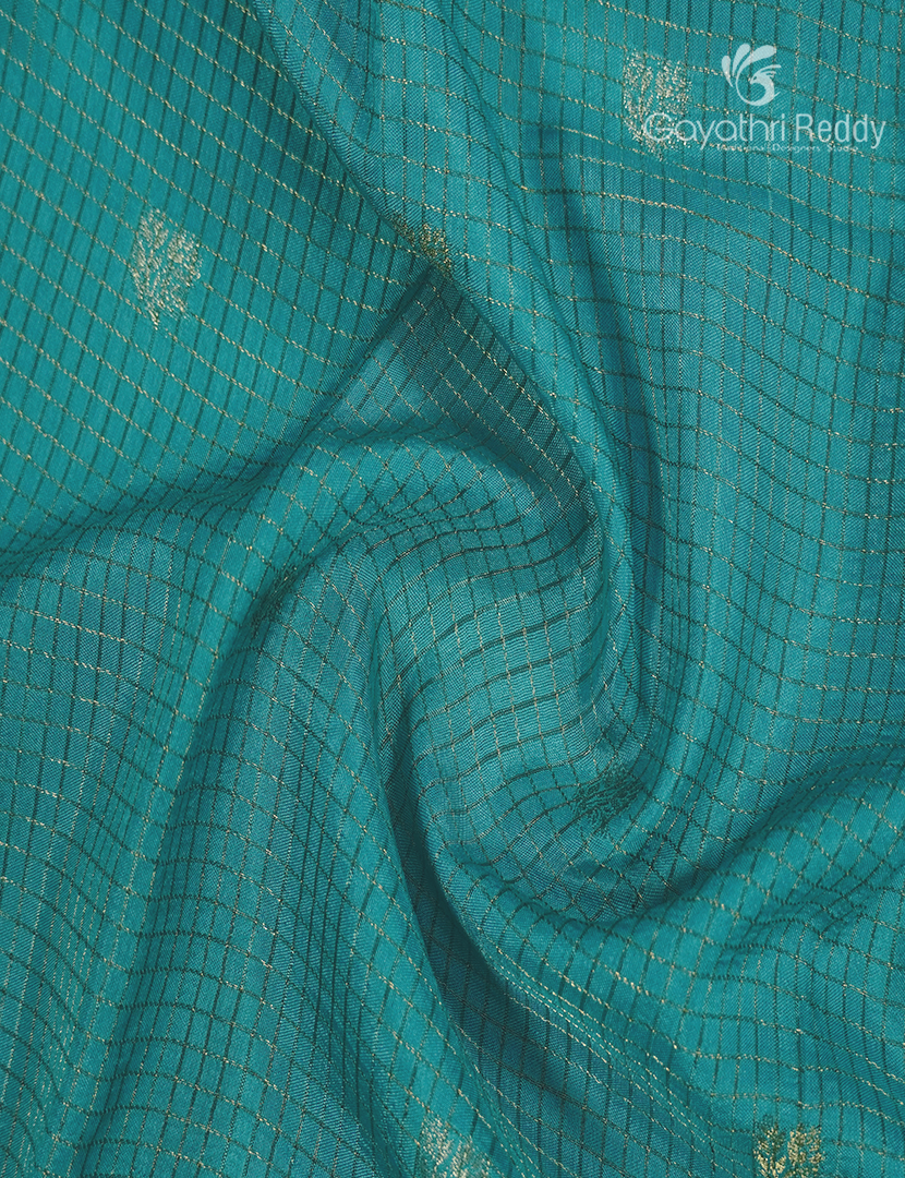 Semi Mysore Crepe Saree in Teal Blue