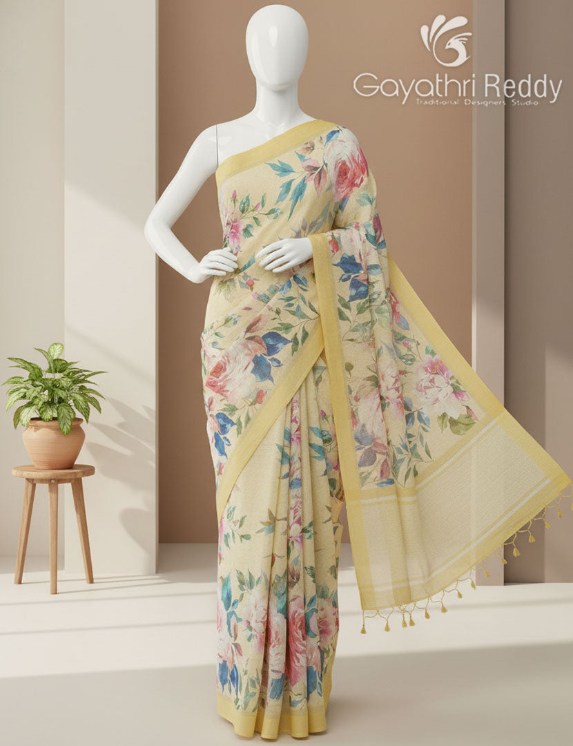 PURE LINEN SAREE-L1433