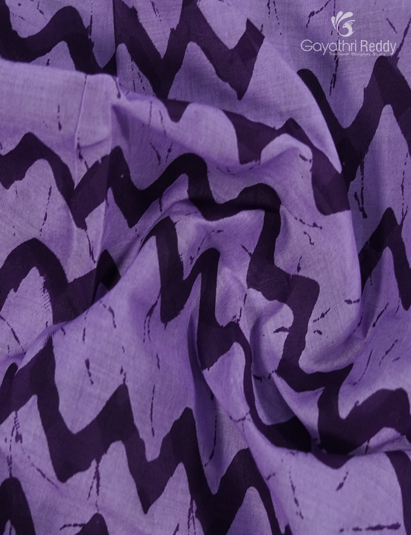 Pure MulMul Cotton Saree in Lavender and Purple