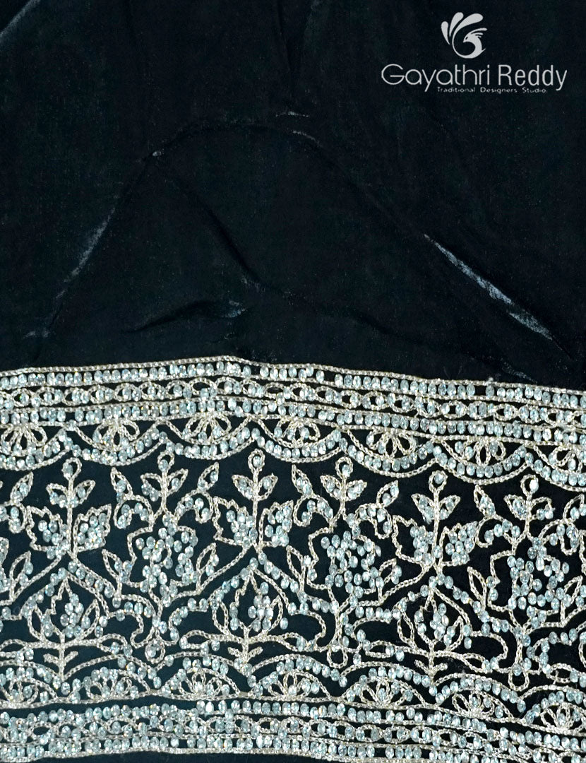 Tissue Organza Saree in Black