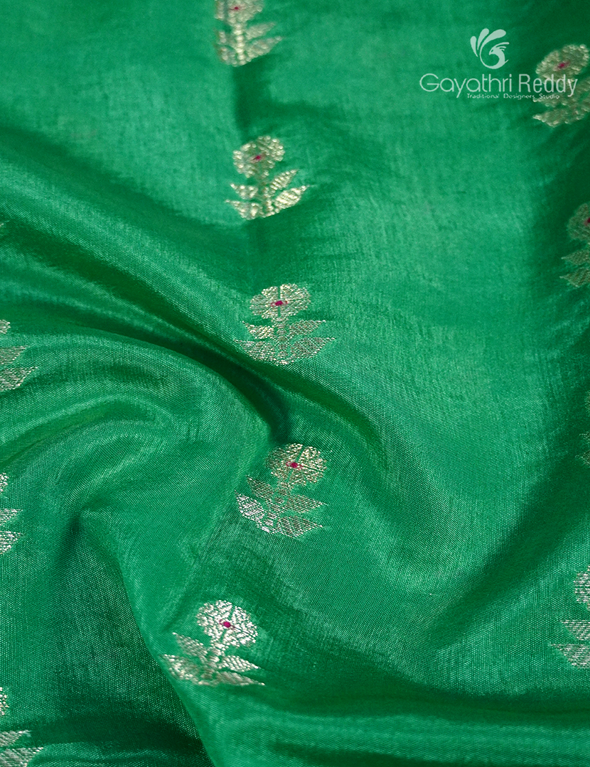 Banaras Mango Silk Saree in Sea Green