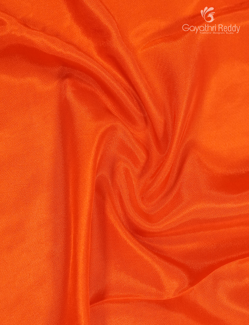 Semi Mysore Crepe Saree in Orange