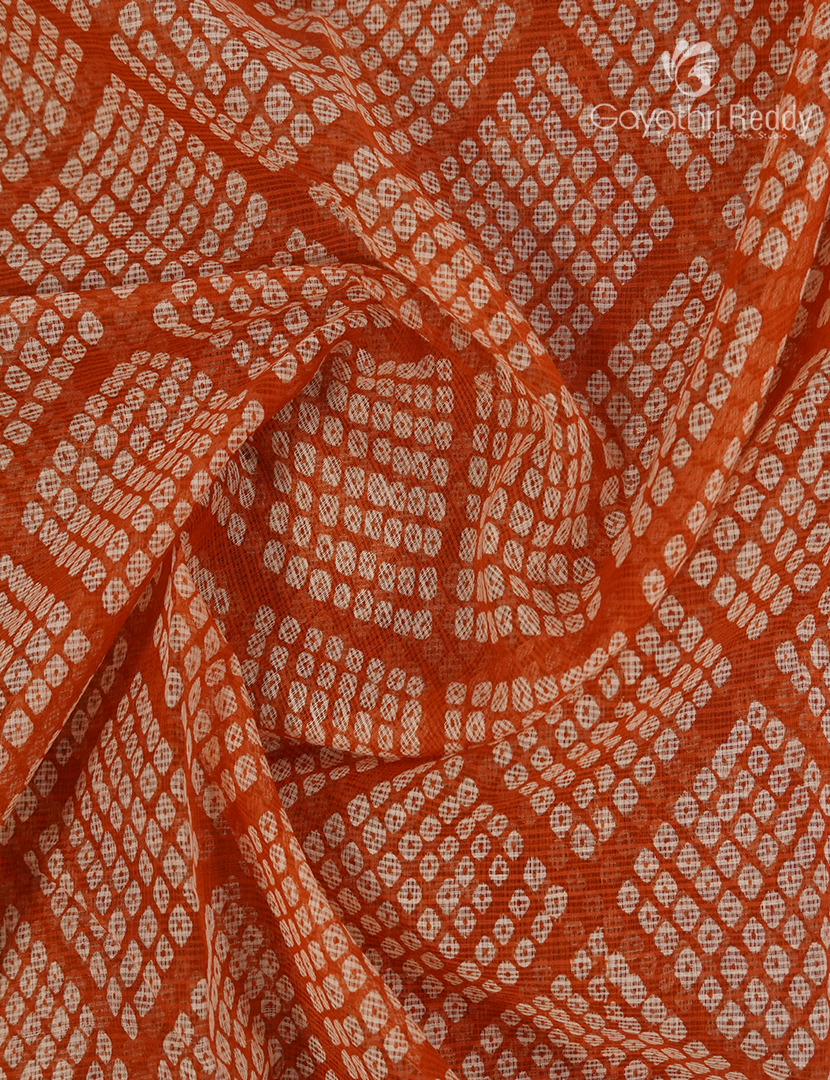 Premium Quality Cotton Kota Saree in Orange