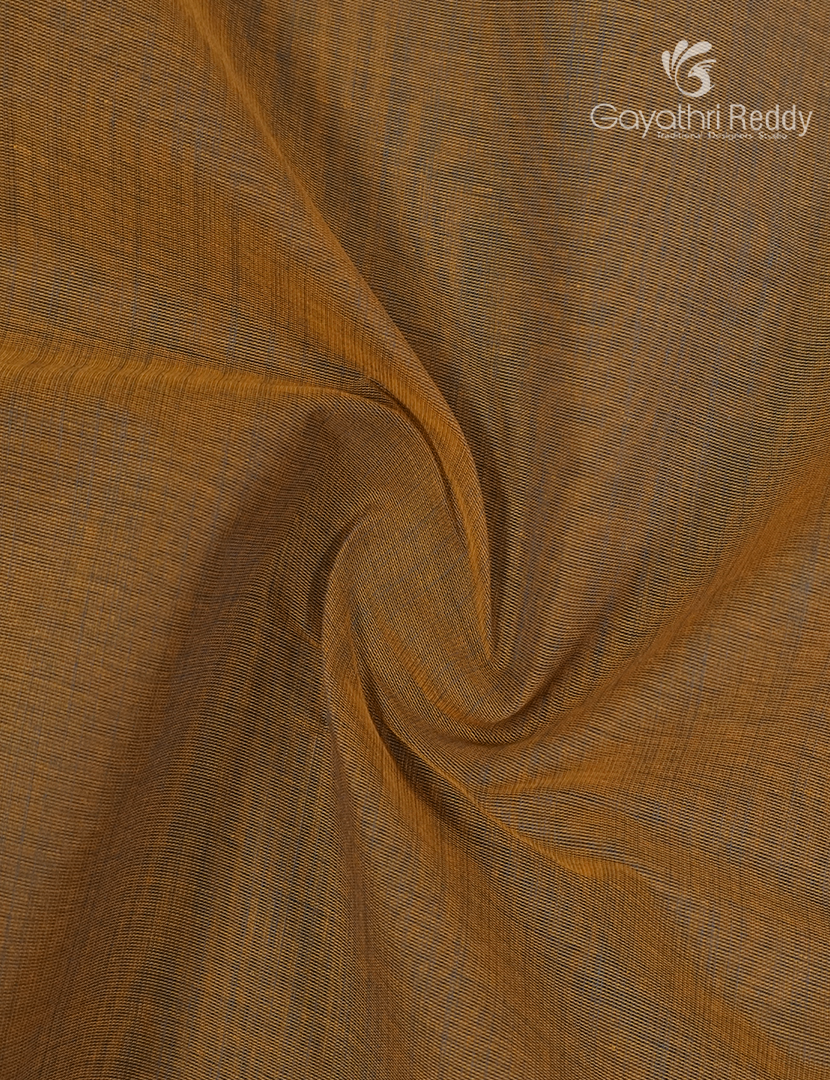 Pure Handloom Cotton Saree in Dry Mehendi