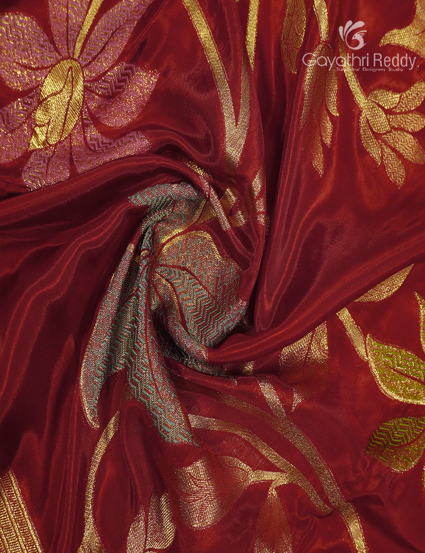 Pure Satin Silk Saree in Red