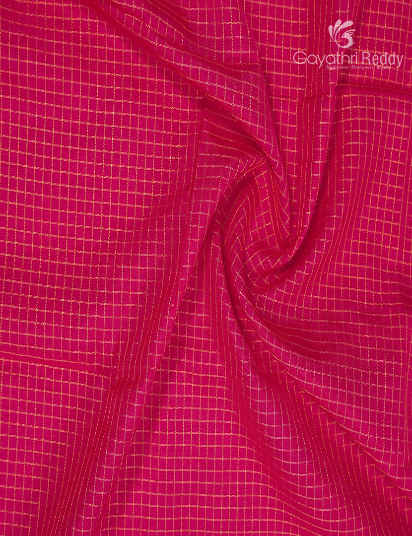 Semi Mysore Crepe Saree in Rani Pink and Bottle Green