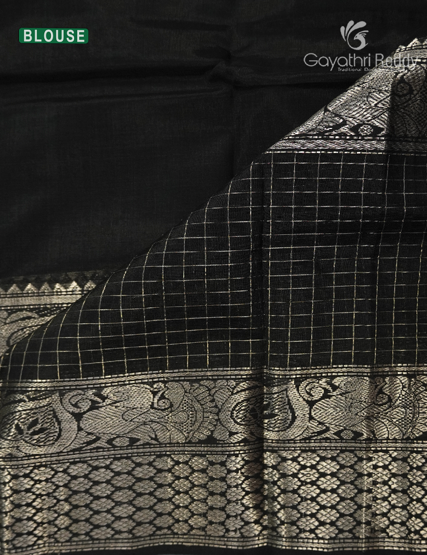Pure Mangalagiri Langa Voni Set in Black