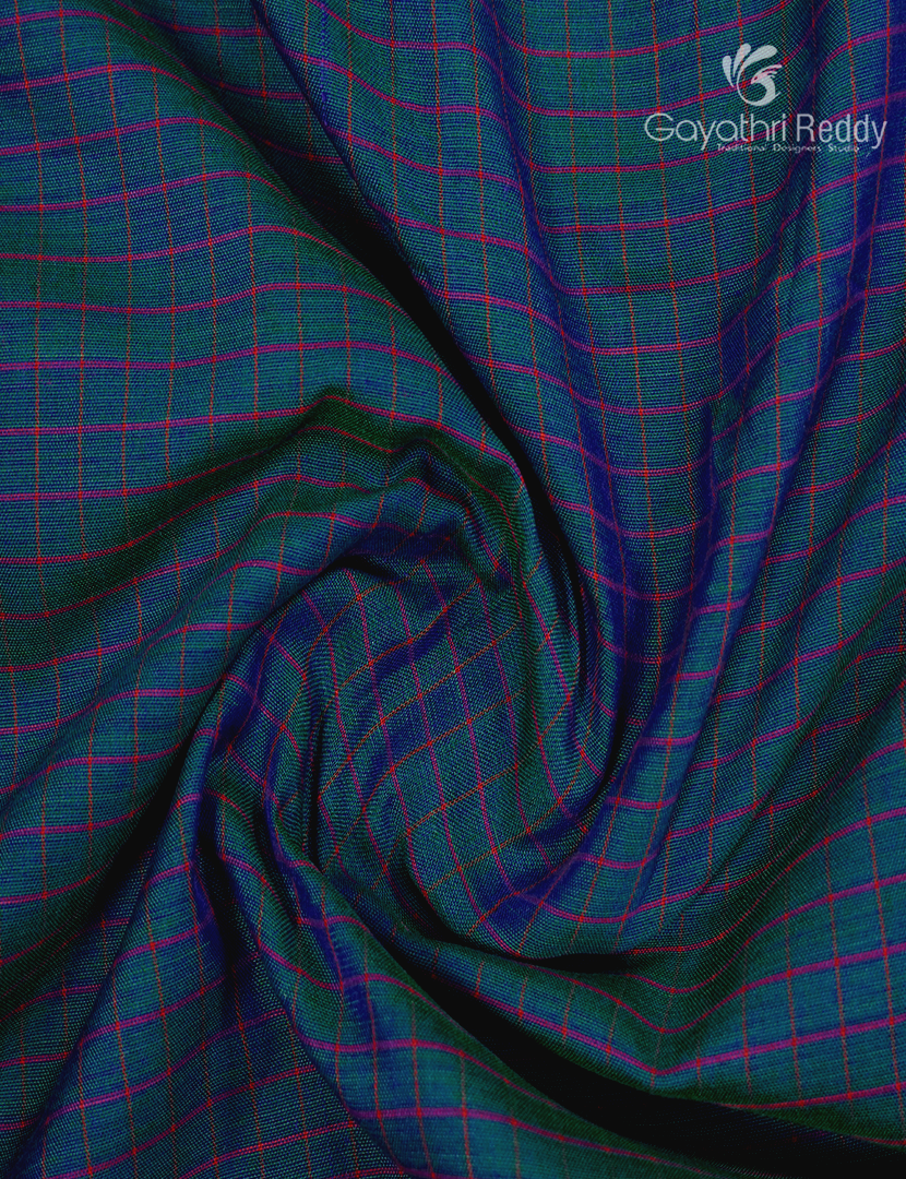 Pure Narayanpet Cotton Saree in Peacock Blue