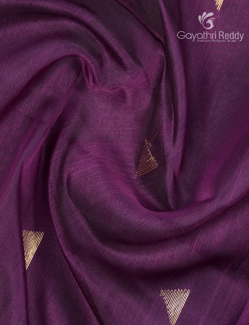 Pure Chanderi Sico Saree in Wine