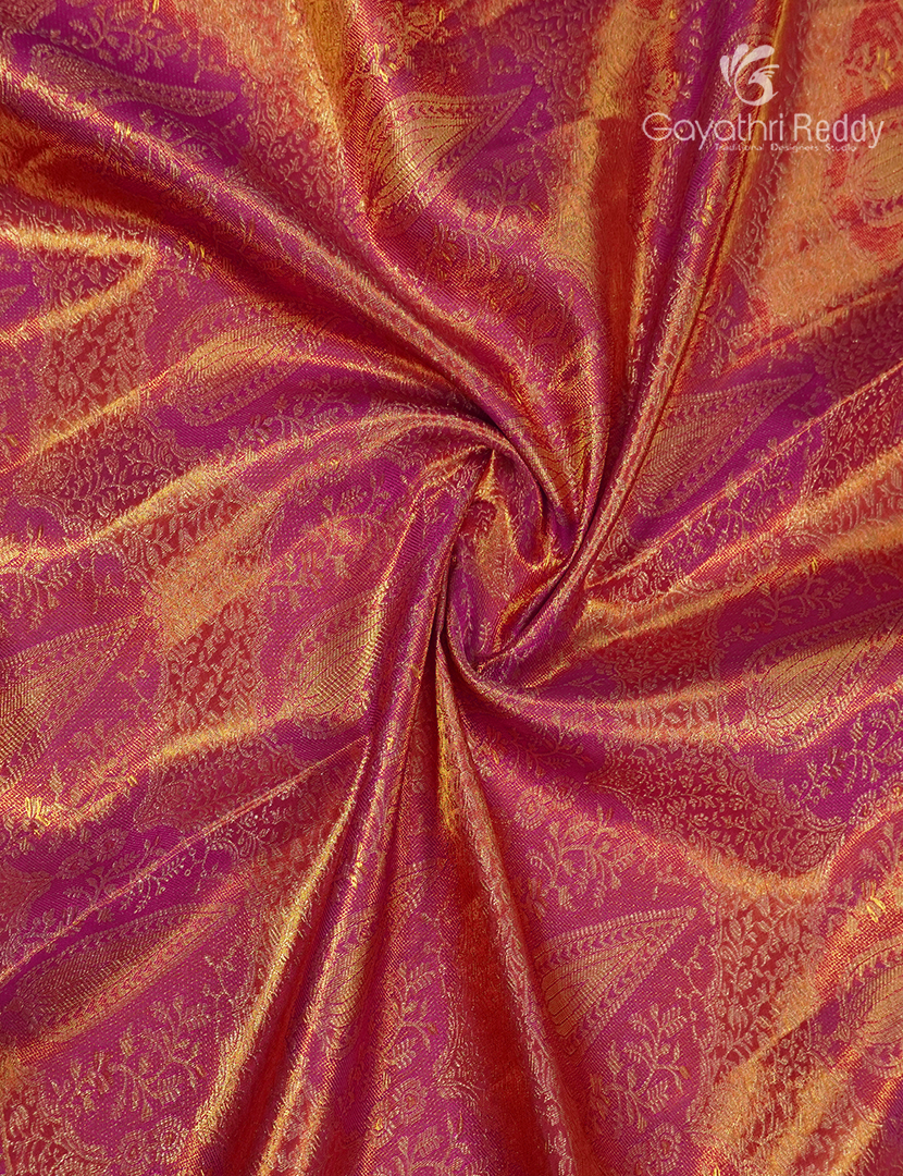 Pure  Kanchipuram Silk Saree in Pink ( Brocade Pattern  )