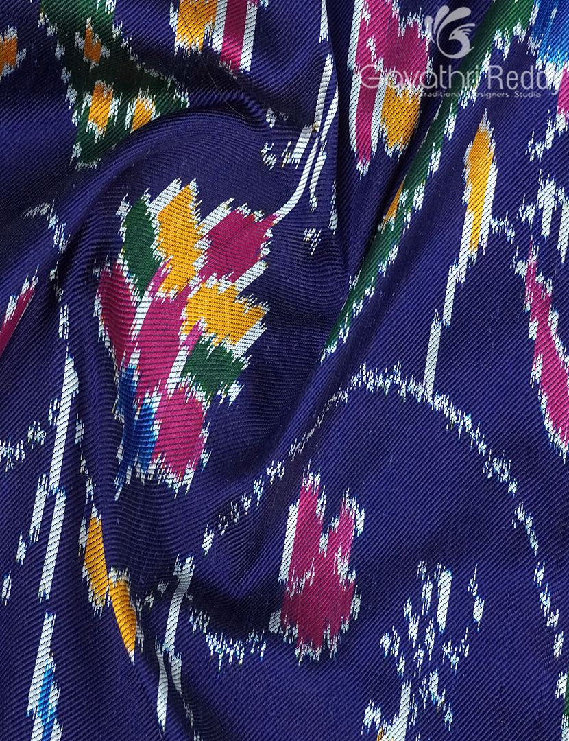 PURE TWILL IKKAT PATTU-IP777